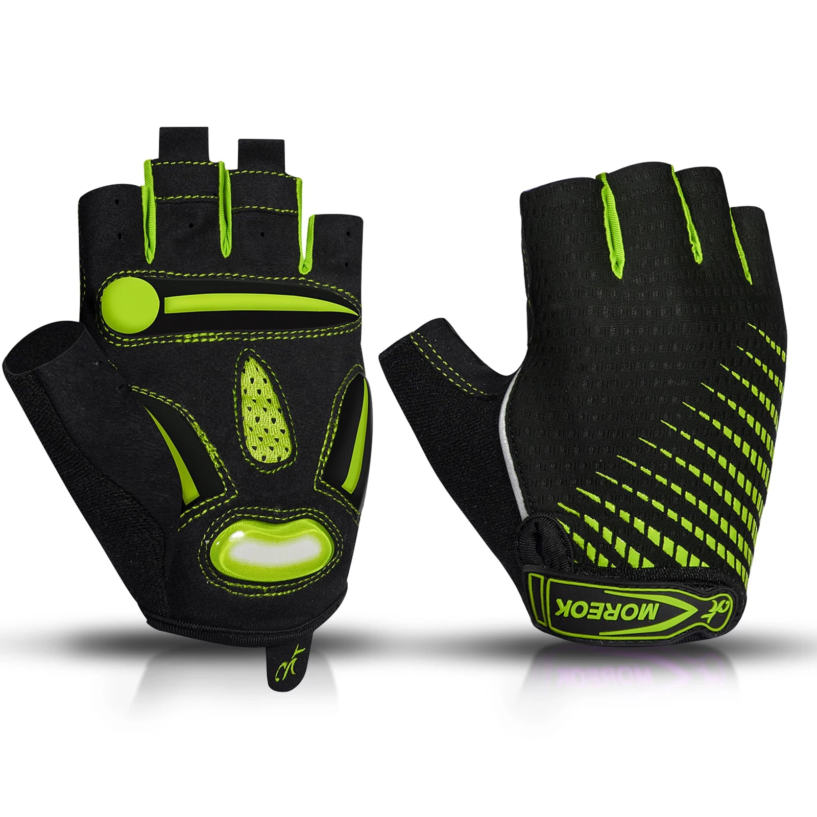 MOREOK Guantes de ciclismo, guantes de bicicleta transpirables, almohadillas de gel de 5 mm, guantes antideslizantes para bicicleta de montaña, guantes de ciclismo de carretera MTB para hombres y mujeres