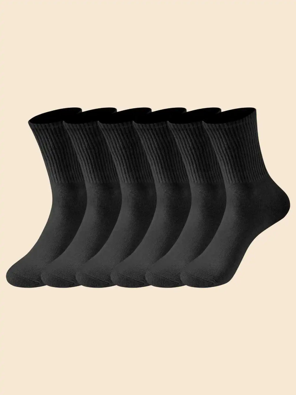 6/10 pares de calcetines para hombre, calcetines sencillos informales a rayas blancas y negras para primavera y otoño, calcetines transpirables de tubo medio, calcetines de cuello redondo de alta calidad
