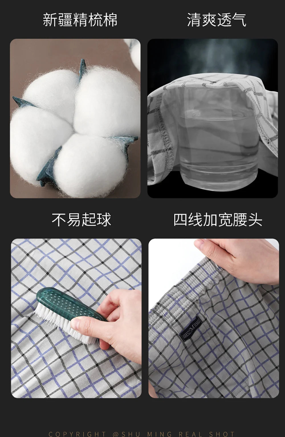 Pantalones de pijama a cuadros de algodón 100% para hombre, pijamas elásticos cómodos con cintura ancha, pantalones cortos para dormir, pantalones PJ con tapeta de botones, pijama para hombre