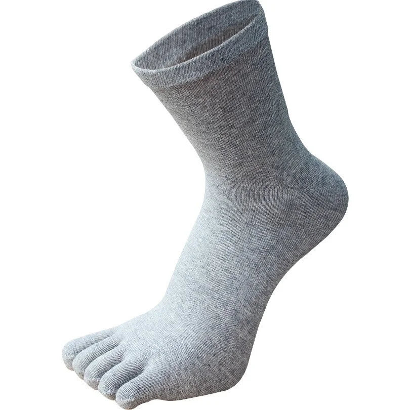 5 pares de calcetines con dedos para hombre y mujer, calcetines con cinco dedos, calcetines de algodón transpirables, calcetines deportivos para correr, Color sólido como regalo de cumpleaños