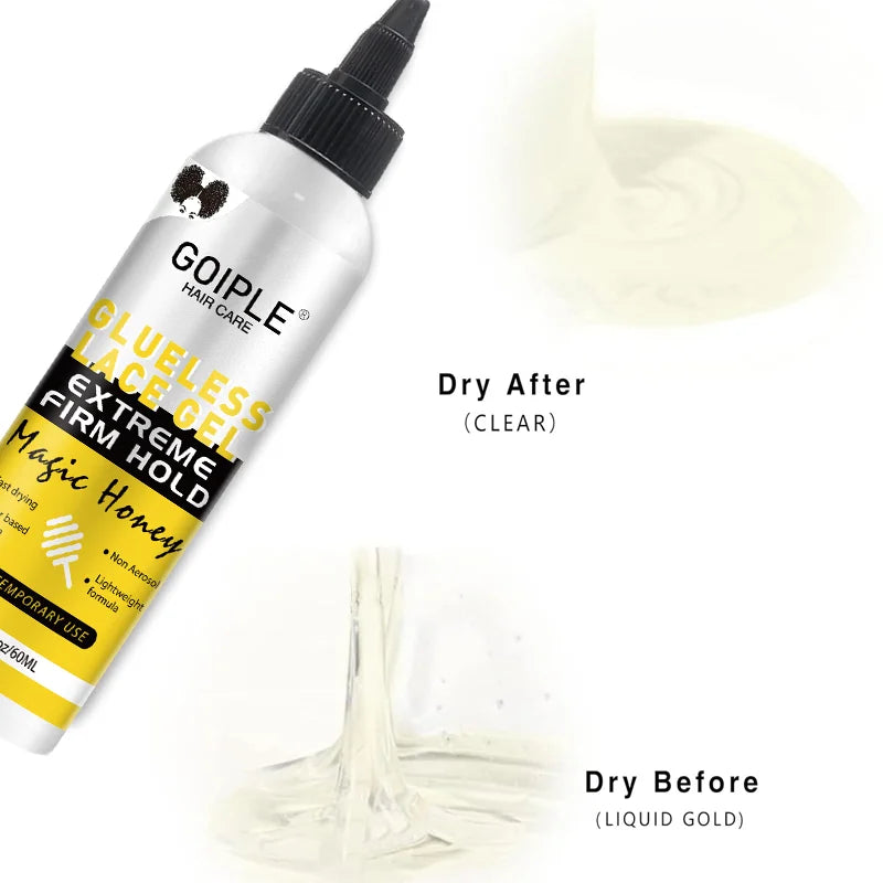 GOIPLE Gel Adhesivo para Encaje sin Pegamento, Lavable, 2 fl.oz, Fijación Extrema, Fórmula Ligera a Base de Agua, Adhesivo No Aerosol para Uso Temporal