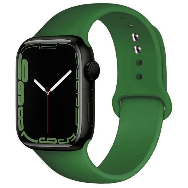 Correa de silicona para Apple Watch, 46mm, 44mm, 45mm, 40mm, 41mm, 42-38mm, 49mm, pulsera deportiva iwatch series 11 10 9 8 7 6 5 SE Ultra3