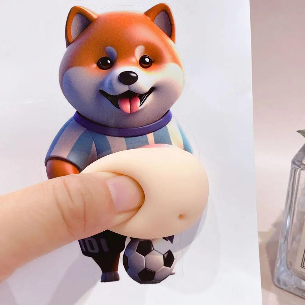 Pegatina 3D de silicona con diseño de Shiba Inu para puerta de coche, protector de parachoques, juguete decorativo y divertido para la carrocería del coche.