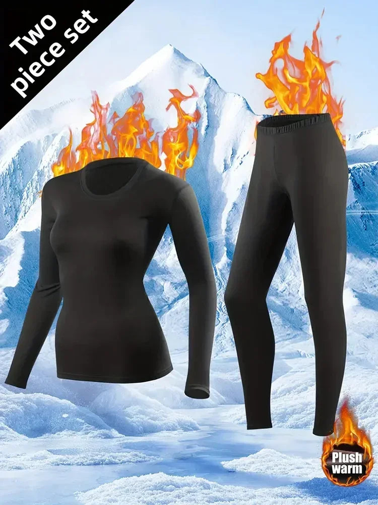 Ropa interior térmica cálida para mujer, ropa íntima Sexy para mujer, Calzoncillos largos con forma de mujer, ropa térmica moldeadora de cuello medio para mujer