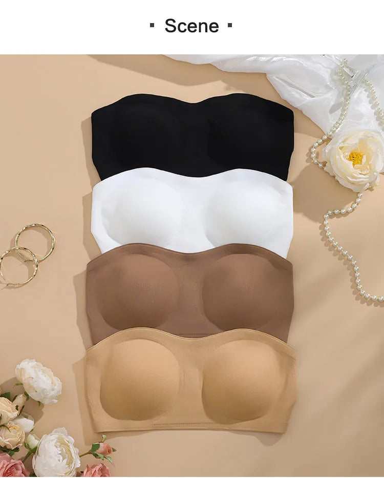1 unds/3 unids/pack YMQJ sujetador sin costuras acolchado extraíble de seda de hielo suave sin rastro para mujer sujetador sin costuras para mujer sujetador sin tirantes