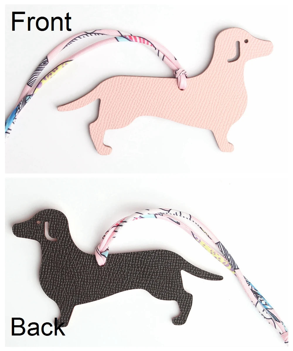 Llavero con doble cara de piel auténtica de grano completo de cocodrilo, gato de la suerte, cachorro, perro, caballo, mochila, colgante, Animal, bolso de mujer