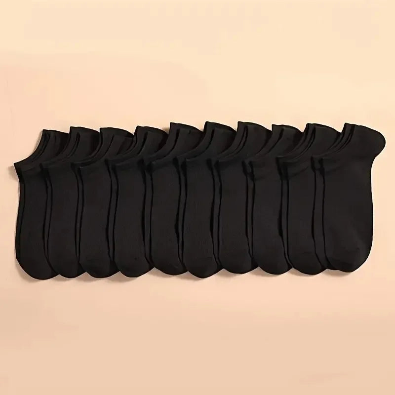 Calcetines tobilleros de corte bajo para hombre y mujer, medias tobilleras finas, transpirables, antiolor, absorbentes de sudor, 10 pares