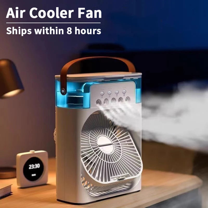 Nuevo ventilador 3 en 1, aire acondicionado, Mini enfriador de aire para el hogar, luz LED nocturna, humidificador portátil, ventilador de ajuste de aire, ventilador para oficina y hogar