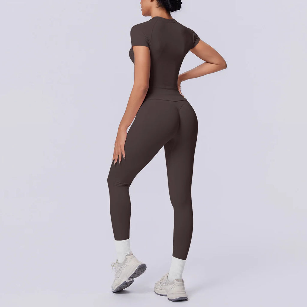 Conjunto Deportivo de Yoga para Mujer, Conjunto de Dos Piezas, Pantalones y Top, Traje Deportivo para Gimnasio, Yoga y Entrenamiento