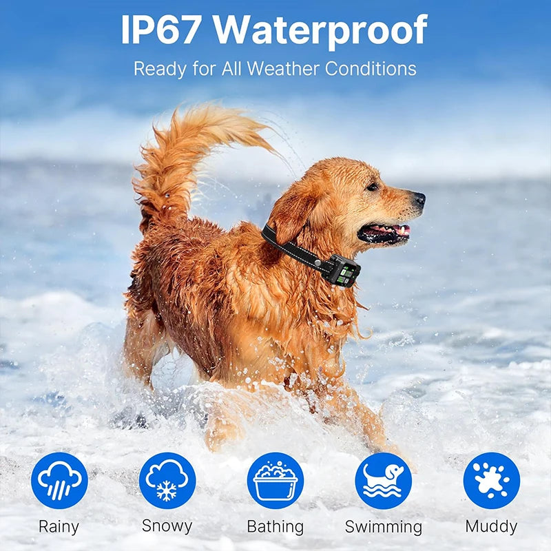 Valla electrónica inalámbrica GPS para mascotas, valla para perros y tapón para ladridos, entrenador para perros, Collar de descarga eléctrica para entrenamiento, actualización 2025
