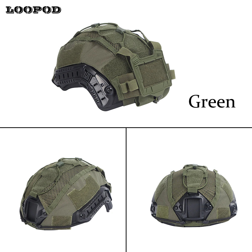Juego de fundas para casco táctico para casco marítimo, bolsa para batería NVG, funda de malla híbrida de caza para cascos balísticos y