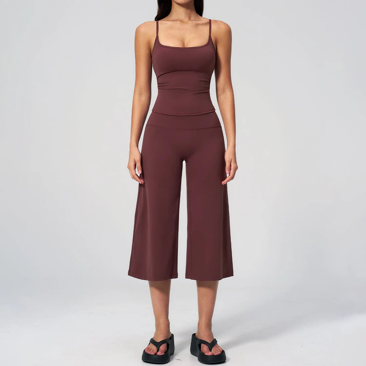 Conjunto Deportivo de Yoga para Mujer, Conjunto de Dos Piezas, Pantalones y Top, Traje Deportivo para Gimnasio, Yoga y Entrenamiento