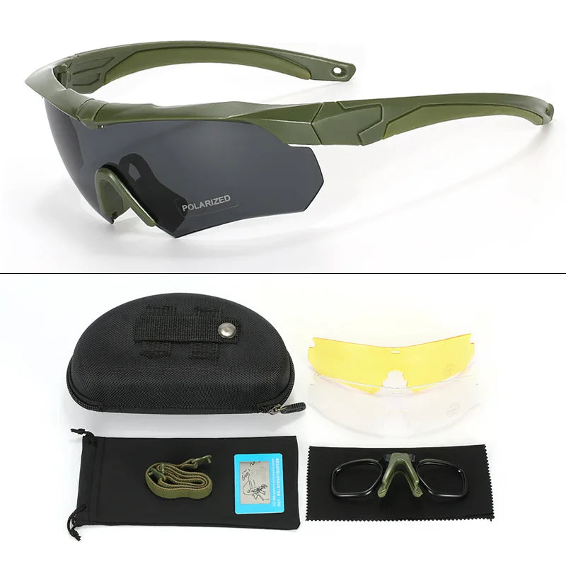 Gafas tácticas CS Airsoft gafas de tiro a prueba de viento HD 3 lentes Motocross motocicleta montañismo gafas seguras