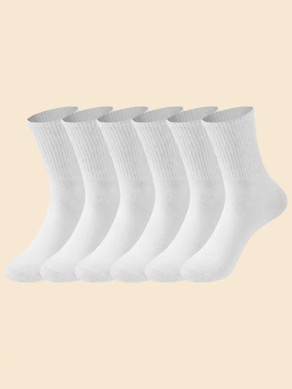 6/10 pares de calcetines para hombre, calcetines sencillos informales a rayas blancas y negras para primavera y otoño, calcetines transpirables de tubo medio, calcetines de cuello redondo de alta calidad