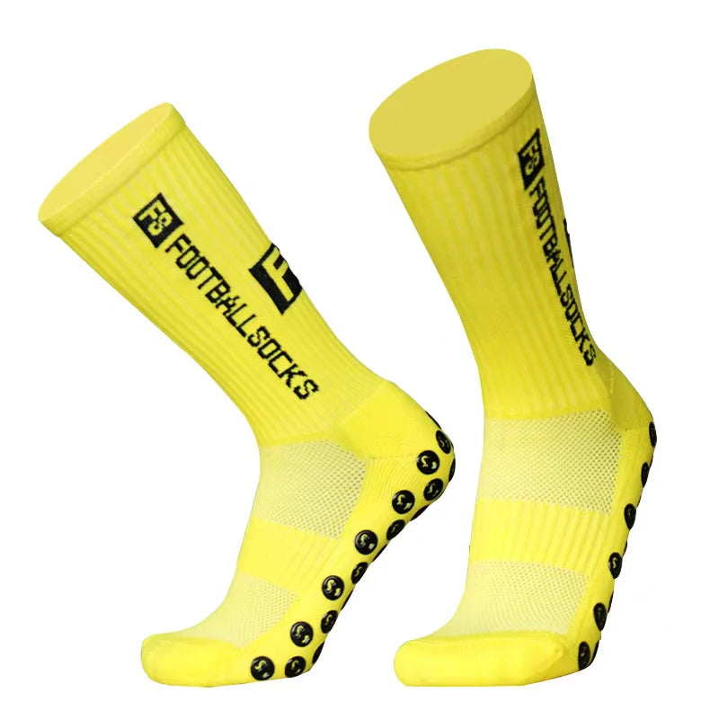 3/1 par nuevo estilo FS calcetines de fútbol redondos de silicona con ventosa agarre antideslizante calcetines de fútbol deportes hombres mujeres béisbol calcetines de Rugby