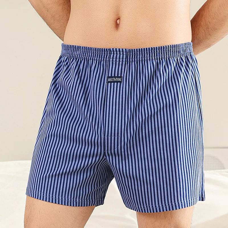 Pantalones de pijama a cuadros de algodón 100% para hombre, pijamas elásticos cómodos con cintura ancha, pantalones cortos para dormir, pantalones PJ con tapeta de botones, pijama para hombre