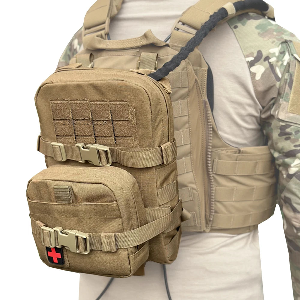 Mini bolsa de hidratación 2 en 1, Mini paquete de hidratación Rip Away IFAK, bolsa médica, parche Med, bolsa MOLLE, bolsa de caza