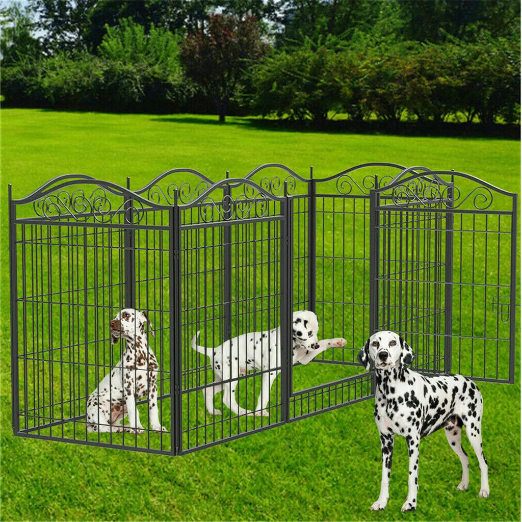 Parque infantil para perros, parque infantil de 8 paneles de 32 pulgadas de altura, valla de ejercicio para perros antioxidante plegable para interiores y exteriores, portátil