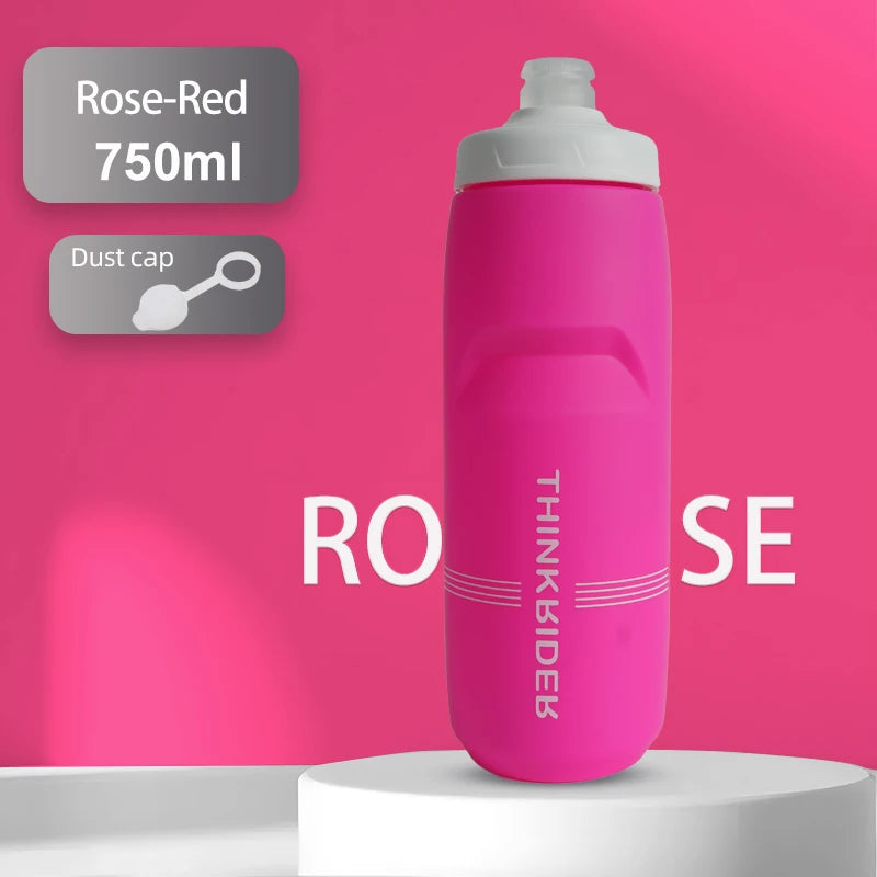 ThinkRider-botella de agua para bicicleta de montaña y carretera, botella de plástico portátil de gran capacidad para deportes al aire libre, 620ml/750ml