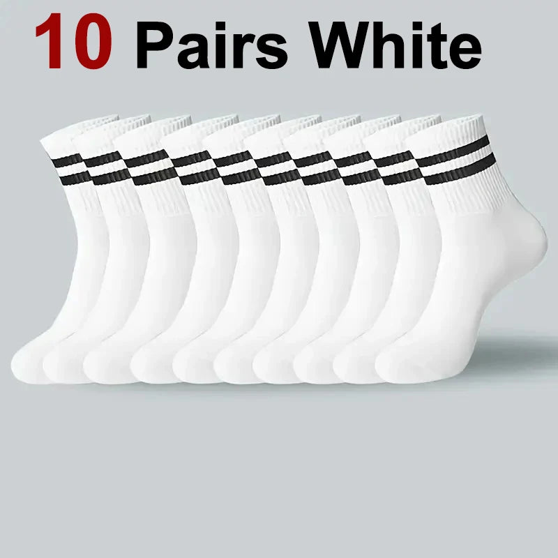 5/10/20 pares de calcetines de cuello redondo de color sólido neutro, calcetines deportivos transpirables y cómodos para primavera y verano, calcetines deportivos para todas las estaciones