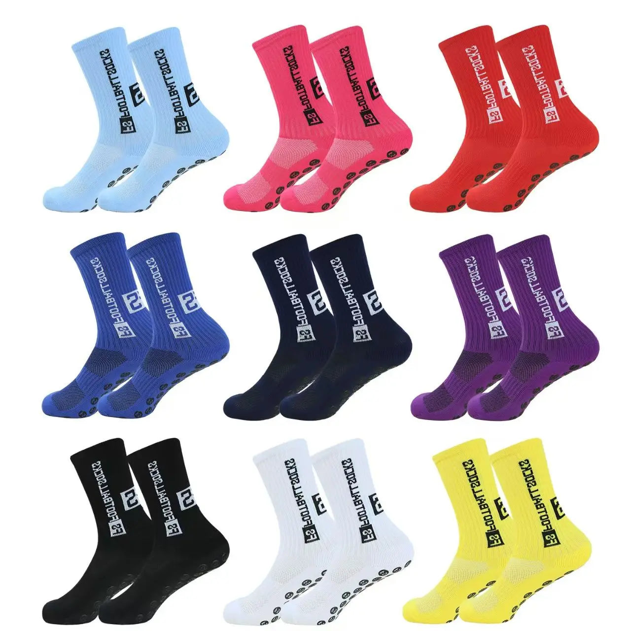 3/1 par nuevo estilo FS calcetines de fútbol redondos de silicona con ventosa agarre antideslizante calcetines de fútbol deportes hombres mujeres béisbol calcetines de Rugby