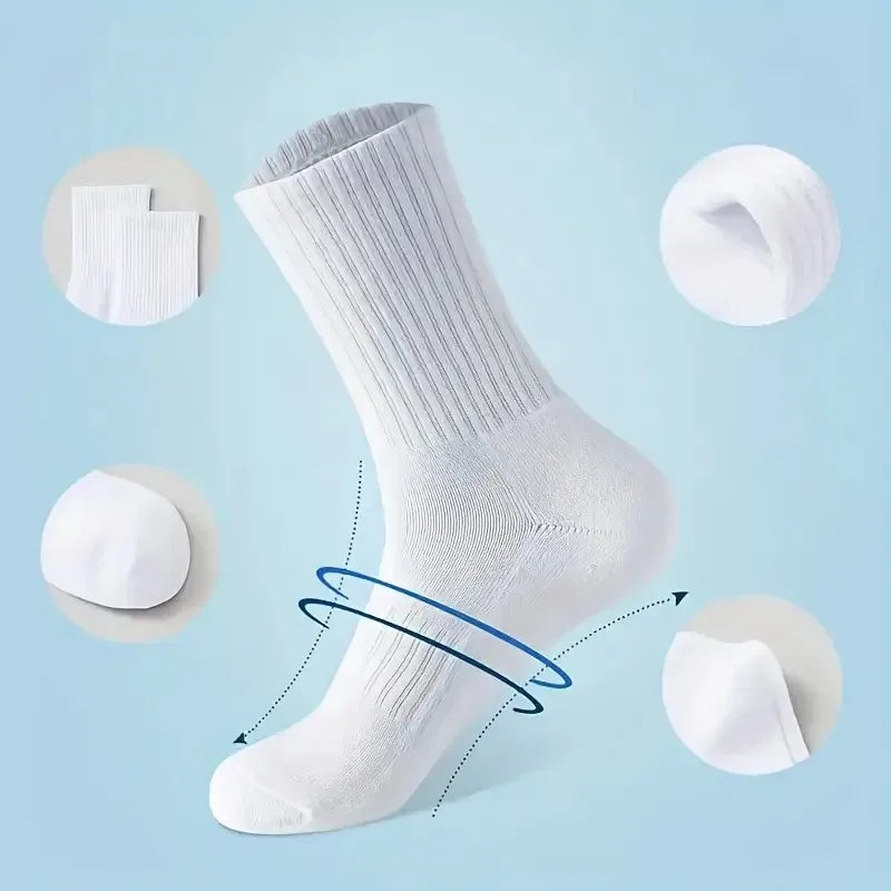 5/10/20 pares de calcetines de cuello redondo de color sólido neutro, calcetines deportivos transpirables y cómodos para primavera y verano, calcetines deportivos para todas las estaciones