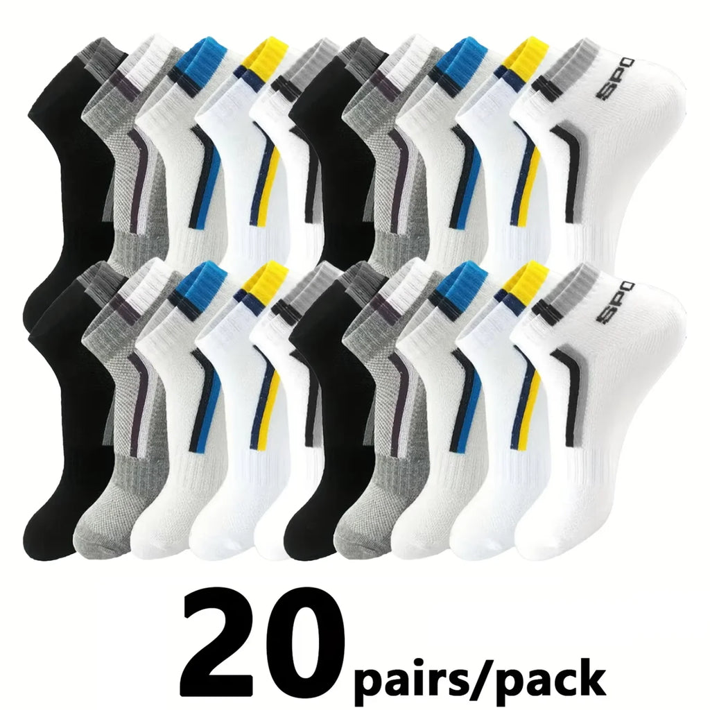 Calcetines náuticos antideslizantes para hombre, 5 pares de calcetines tobilleros con estampado de bloques para negocios y deportes, transpirables, resistentes al sudor, antiolor, cómodos