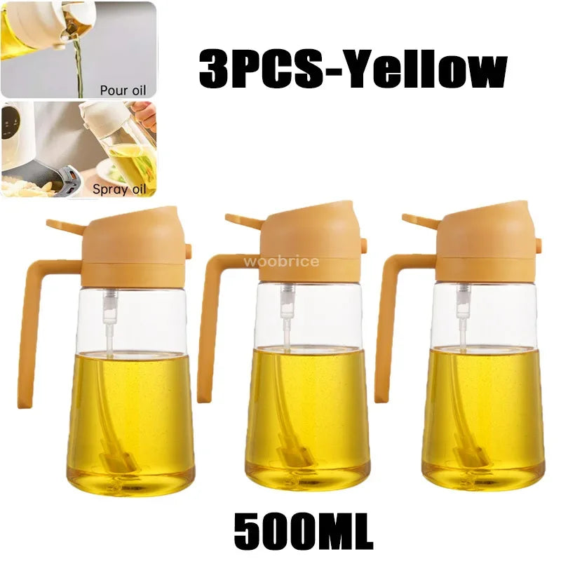 Dispensador de aceite en aerosol 2 en 1 para cocina, pulverizador de aceite o solo cepillo pulverizador para freír al aire, ensaladas, asar, cocinar en la cocina