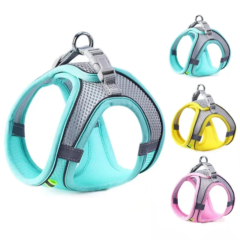 Arnés para Perros y Gatos, Conjunto de Arnés y Correa para el Pecho, Reflectante, Transpirable y Ajustable, para Perros Pequeños y Medianos, para Paseos al Aire Libre
