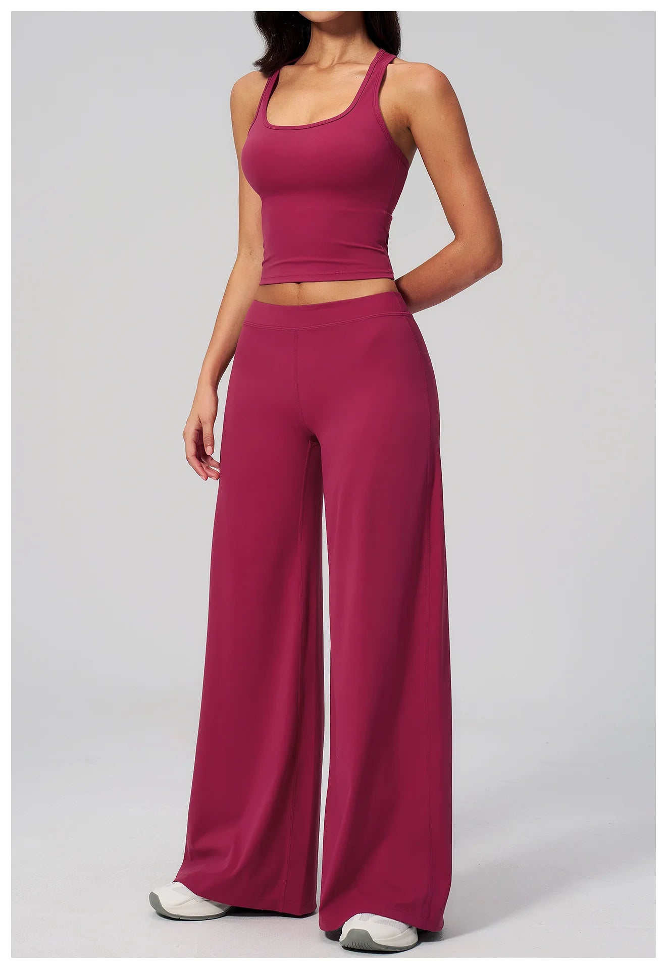 Conjunto Deportivo de Yoga para Mujer, Conjunto de Dos Piezas, Pantalones y Top, Ropa Deportiva para Gimnasio, Yoga y Entrenamiento
