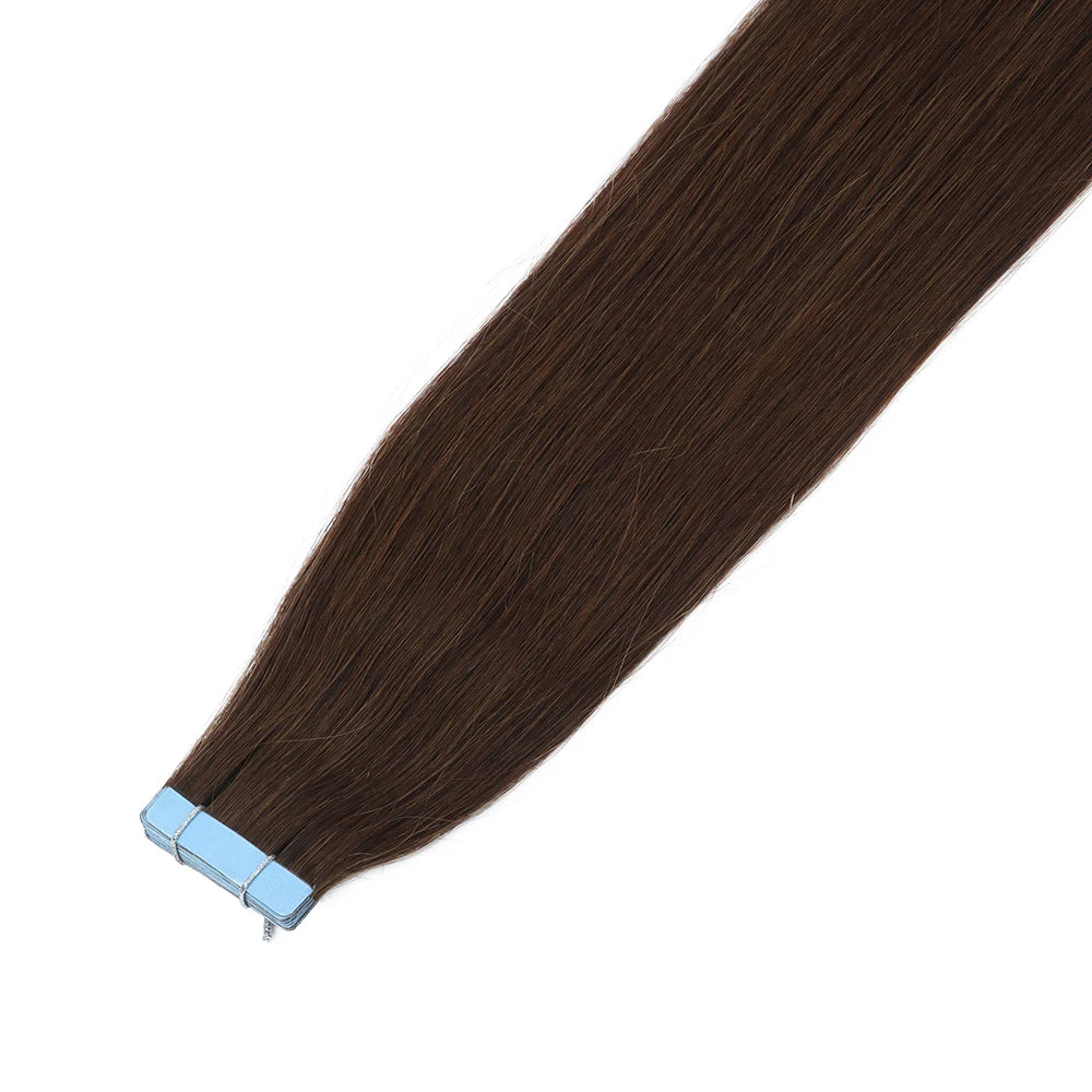 MRSHAIR cinta en extensiones de cabello cabello humano Rubio cinta sin costuras extensiones de cabello 4x0,8 cm trama de piel cinta de PU en el cabello 20 piezas 12 "-24"