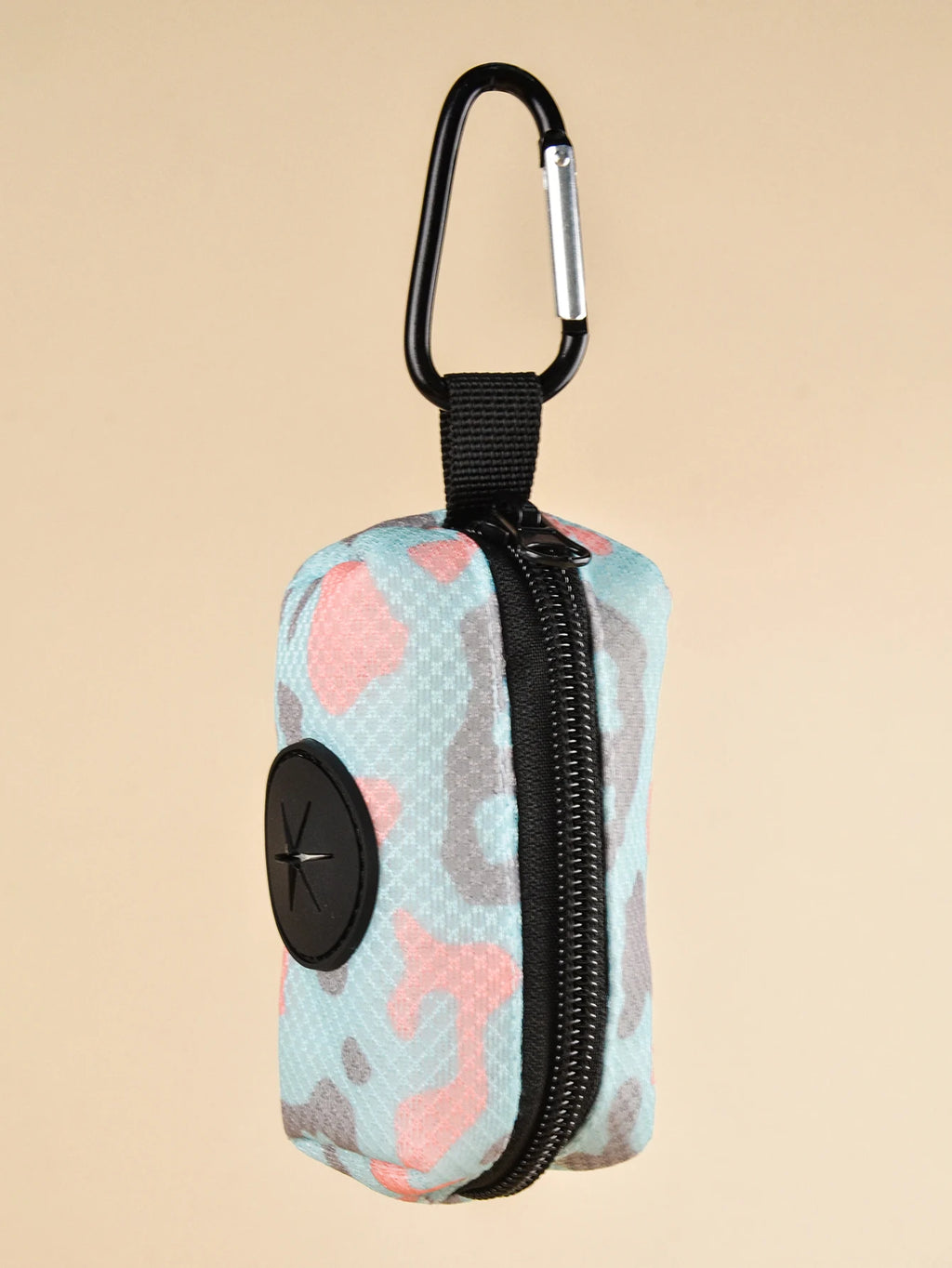 Dispensador de soporte para bolsa de excrementos de mascotas, diseño bonito con estampado abstracto, sin bolsa y correas para excrementos, se puede conectar con cualquier correa para perros