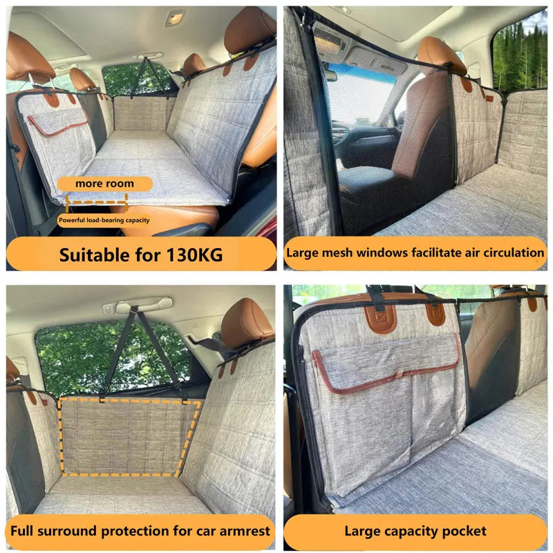 Funda para asiento trasero de coche, cubierta protectora de viaje para perros grandes con rodamiento de 130kg, estera duradera para coches, camiones, SUV, estera de protección impermeable para mascotas