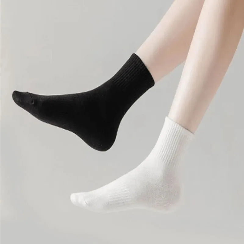 5/10/20 pares de calcetines de cuello redondo de color sólido neutro, calcetines deportivos transpirables y cómodos para primavera y verano, calcetines deportivos para todas las estaciones