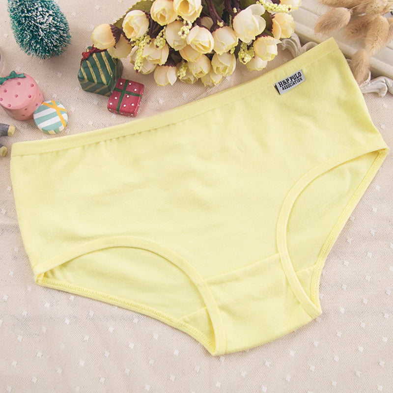 7 unids/lote de ropa interior de talla grande, bragas de algodón para mujer, lencería Sexy, pantalones cortos, ropa interior, bragas sólidas, M-4XL íntima femenina