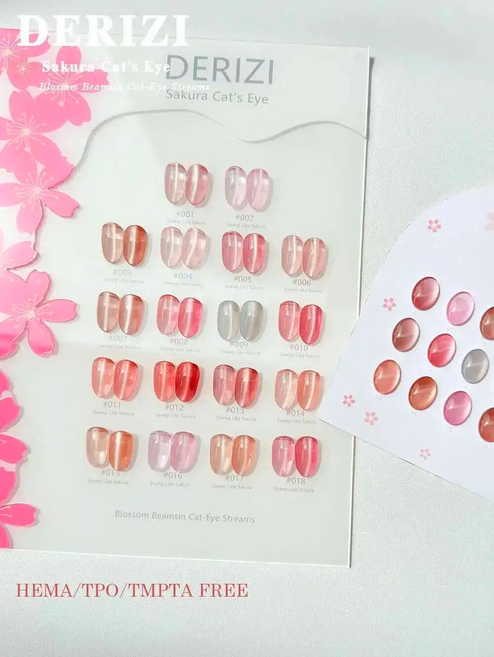 Juego de esmaltes de uñas en Gel de ojo de gato de cristal Sakura rosa, barniz de Gel LED UV magnético brillante semipermanente con tarjeta de Color