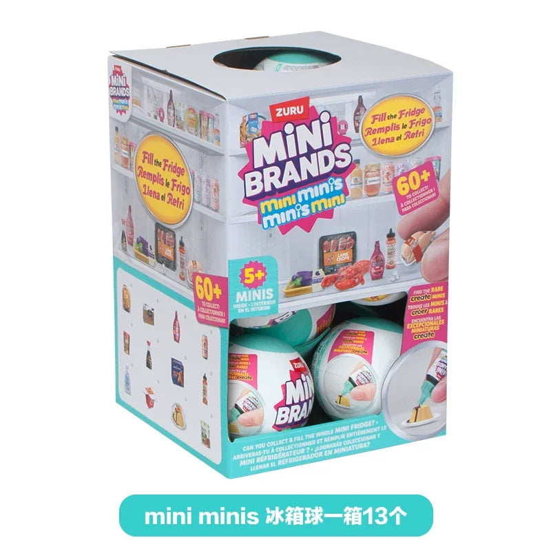 ZURU Original Fill The Fridge Mini Refrigerator Set Mini Brands Ball Series Caja Sorpresa Misteriosa Juguete de Casa de Muñecas Decoración Regalos