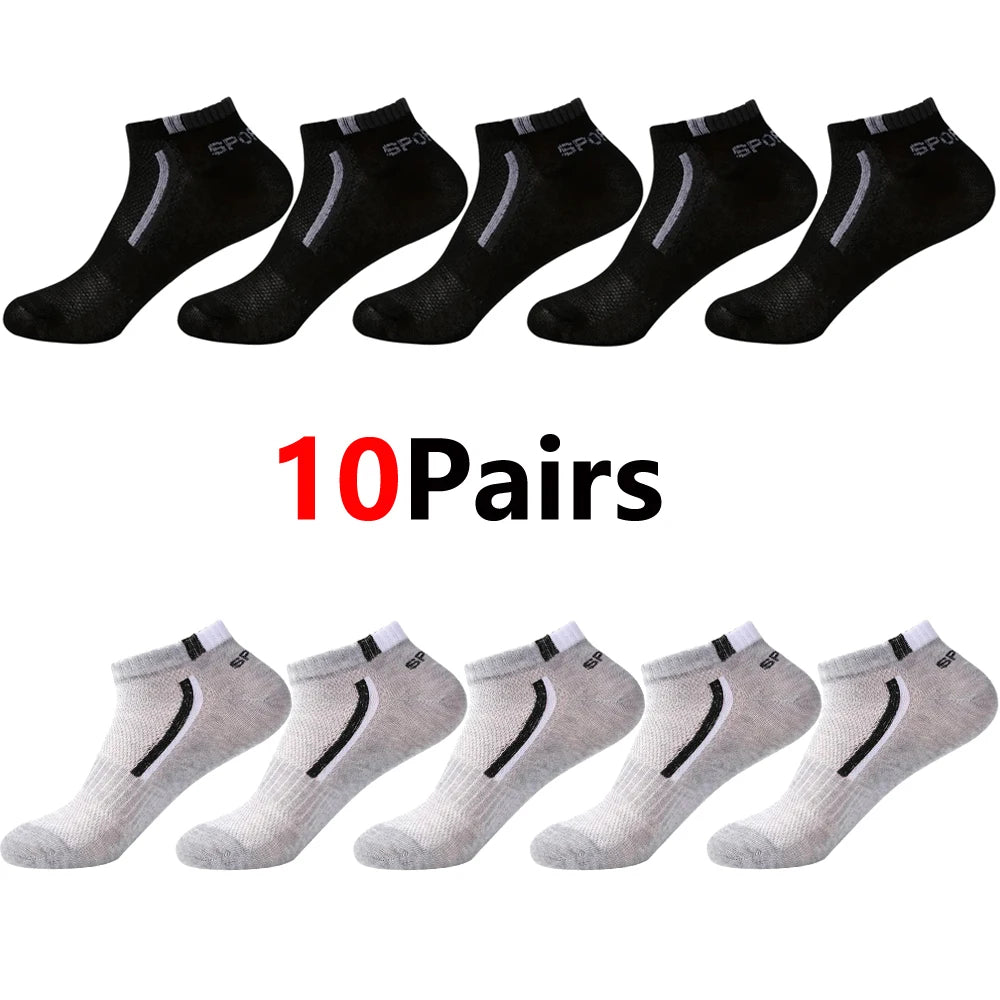 30 pares de calcetines de hombre de malla transpirable calcetines cortos casuales Color-block calcetines deportivos calcetines deportivos absorben el sudor tobillo