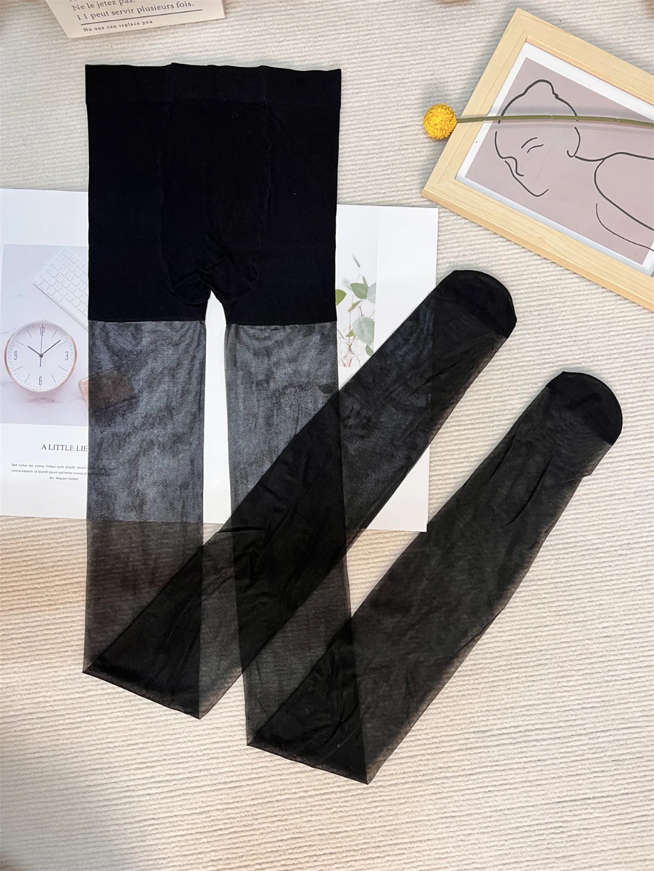 Medias negras sexis para mujer, pantimedias de lunares con forma de corazón, calcetines altos ajustados, medias elásticas buenas para mujer, lencería erótica