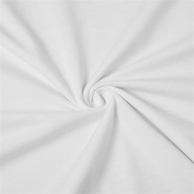Tela de poliéster blanca suave, material para la camiseta gráfica de gato meme para mujer.