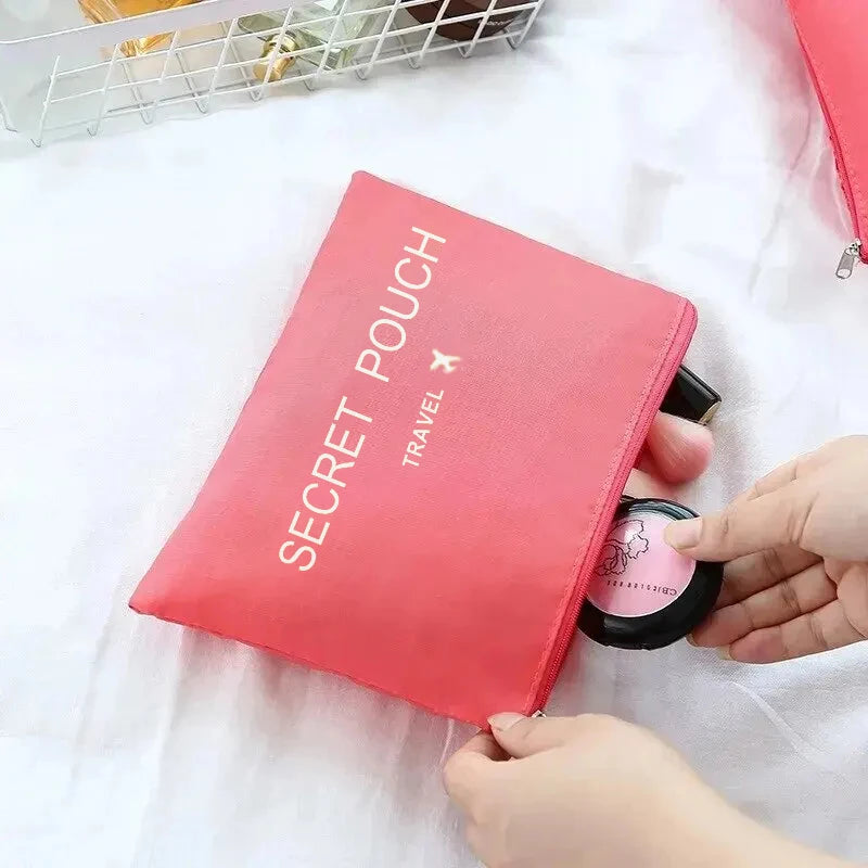 6 unids/set bolsa de almacenamiento de viaje rosa/azul/gris bolsa de almacenamiento de ropa interior impermeable de gran capacidad bolsa con cremallera