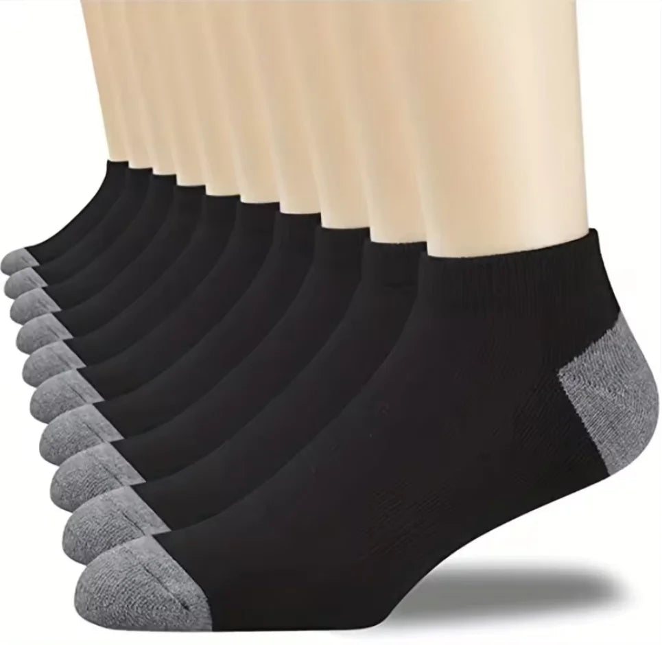 10 pares de medias deportivas de algodón transpirables para hombre, calcetines de fibra de bambú para otoño e invierno, desodorante con absorción de sudor, calcetines de negocios