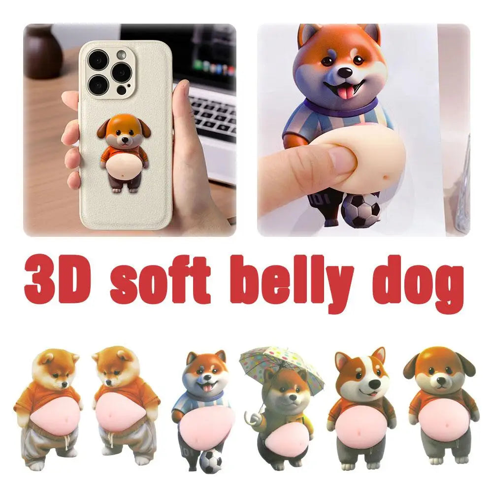 Pegatina 3D de silicona con diseño de Shiba Inu para puerta de coche, protector de parachoques, juguete decorativo y divertido para la carrocería del coche.