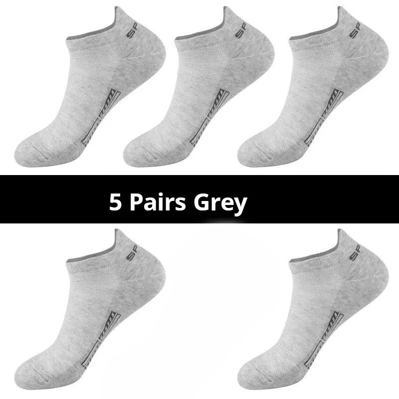 5/10/20 pares de calcetines deportivos de poliéster transpirables de malla fina de verano para hombre calcetines cortos absorbentes de sudor