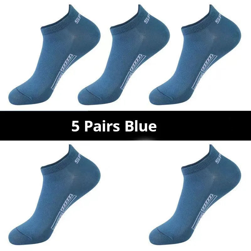 5/10/20 pares de calcetines deportivos de poliéster transpirables de malla fina de verano para hombre calcetines cortos absorbentes de sudor