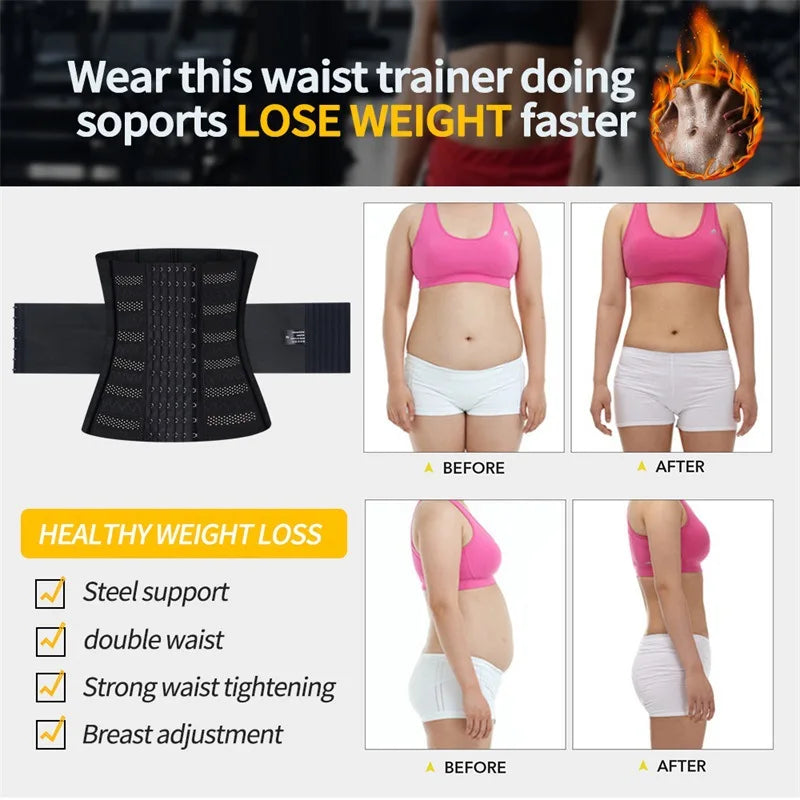 Entrenador de cintura moldeador de cuerpo para mujer, Control de barriga, envoltura adelgazante, faja reductora de vientre plano, cinturones de corsé