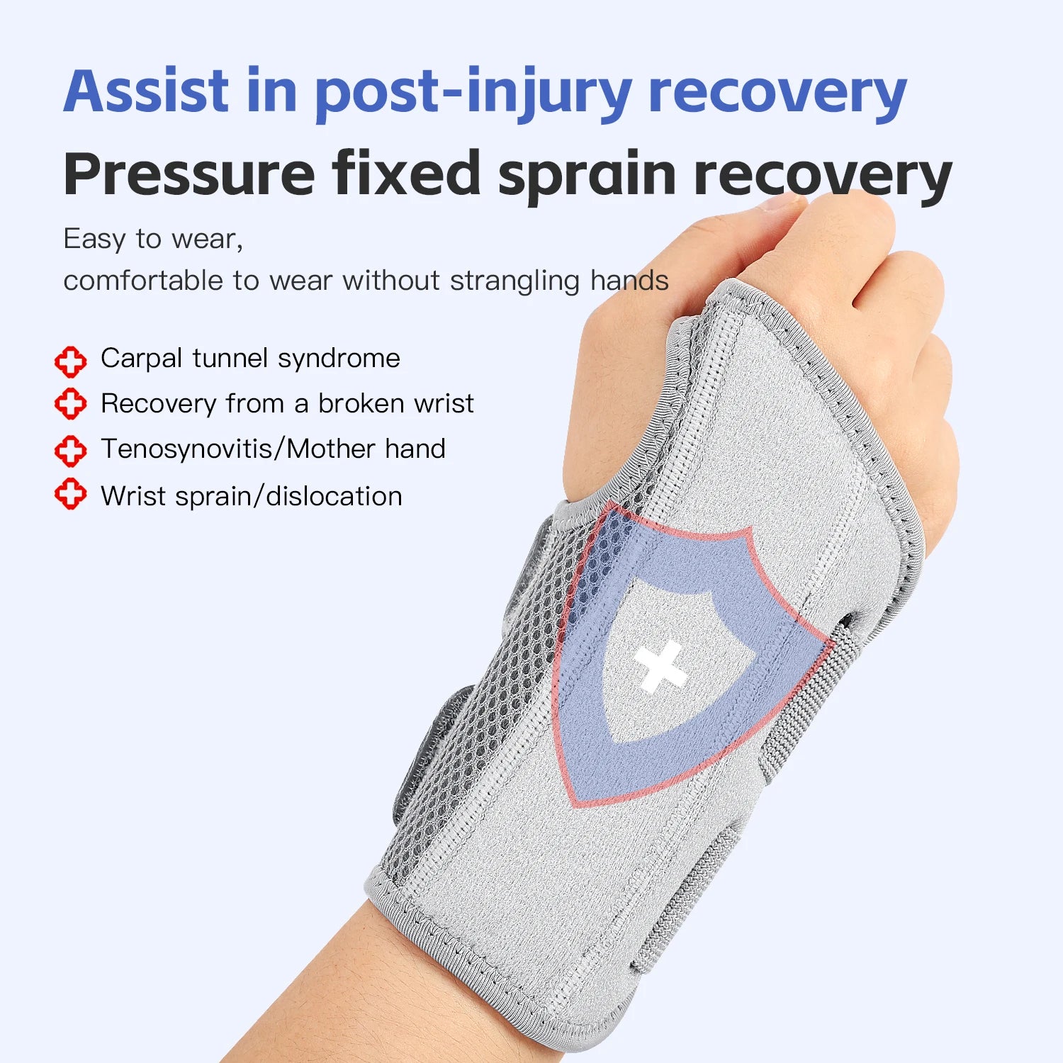 Muñequera para túnel carpiano, soporte con férulas, soporte de mano para artritis, tendinitis, esguince, lesiones, dolor de muñeca, 1 ud.