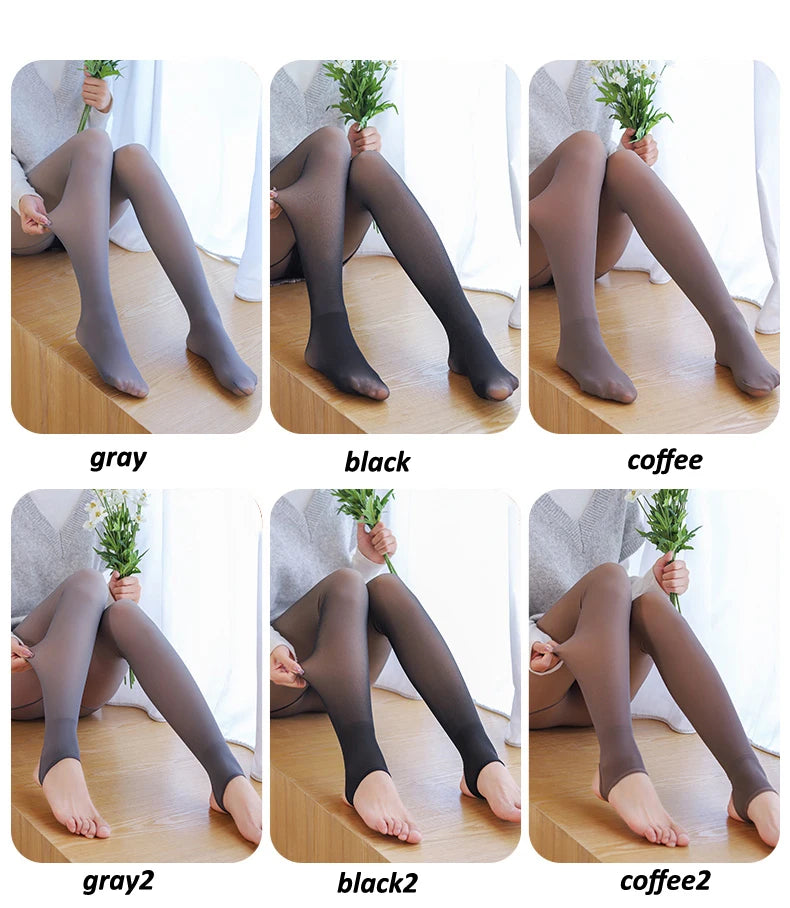 Bas thermiques en molleton pour femme, collant polaire femme ,collants chauds et Sexy, translucides, Slim, épais, en velours élastique, pour l'hiver,collant thermique femme effet peau,legging polaire femme