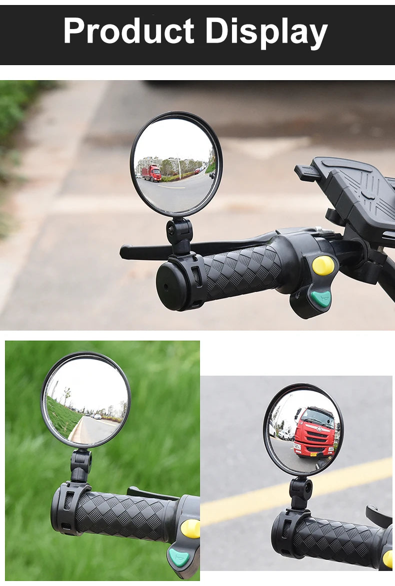 Espejo retrovisor para bicicleta, espejos retrovisores universales giratorios ajustables de 360 grados para manillar de ciclismo, para bicicleta de montaña y carretera, 1/2 Uds.