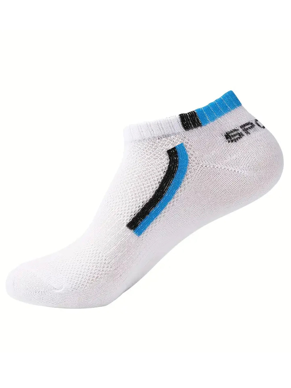 Calcetines náuticos antideslizantes para hombre, 5 pares de calcetines tobilleros con estampado de bloques para negocios y deportes, transpirables, resistentes al sudor, antiolor, cómodos